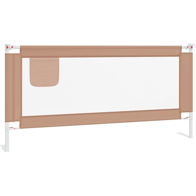 vidaXL Barrière de sécurité de lit d'enfant Taupe 190x25 cm Tissu