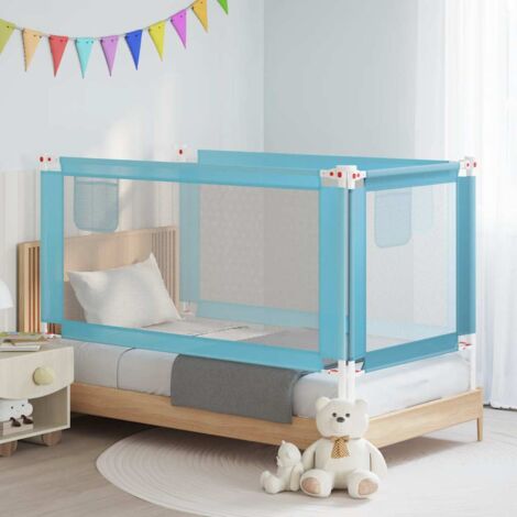 Barrière de sécurité de lit d'enfant，Barrière anti-chute pour lit，Garde-corps pour lit Bleu 160x25 cm Tissu VSGS640434