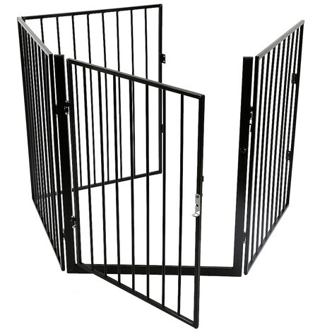 Barrière de sécurité Enfant bébé Animaux Pare-feu barrière d'escalier 4 Panneaux 75×240cm