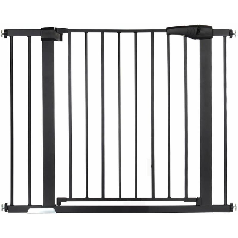 Maerex - Barrière de sécurité enfant extensible Barrière d'escalier fermeture facile H.76 x l.75 - 103 cm noir Hasaki