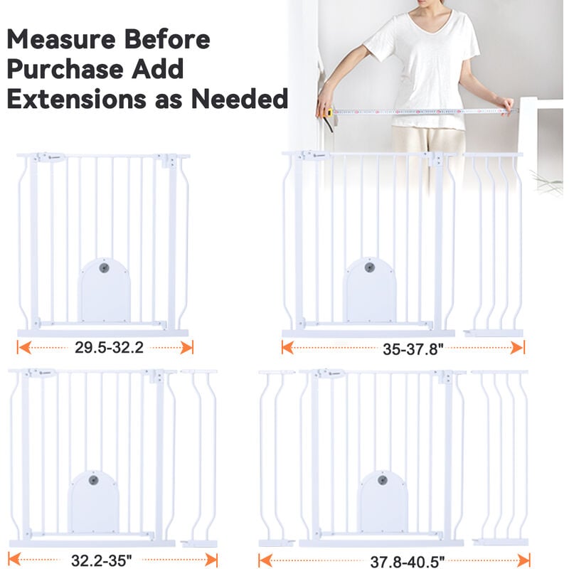 Insma - Barrière de sécurité enfant extensible Barrière d'escalier fermeture facile H.76 x l.75 - 111 cm max. blanc Fantablau
