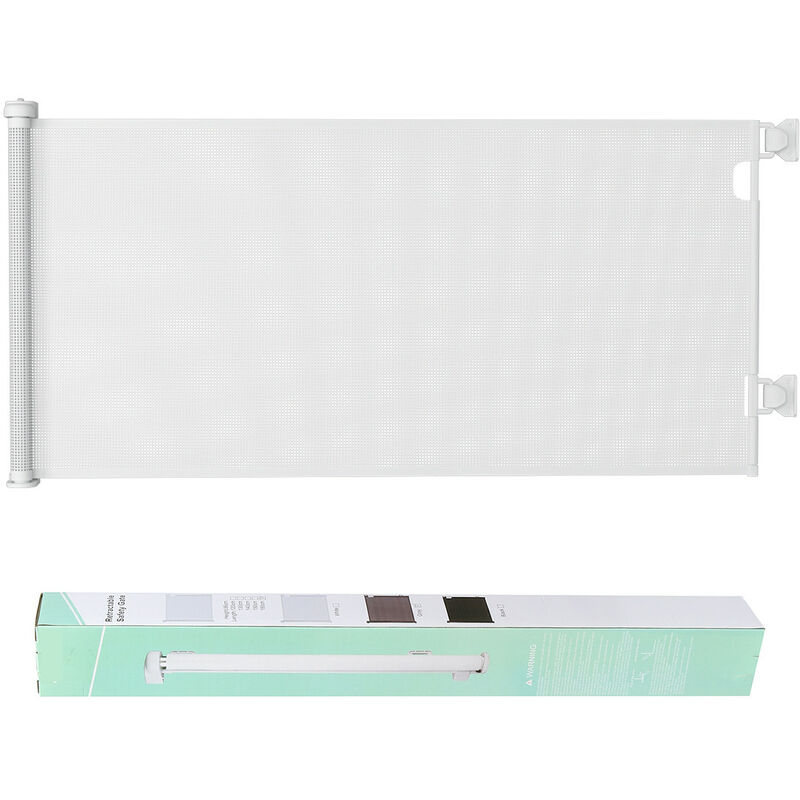 Tiga - Barrière de sécurité enfant extensible Barrière d'escalier fermeture facile H.84 x l.140 cm max. blanc