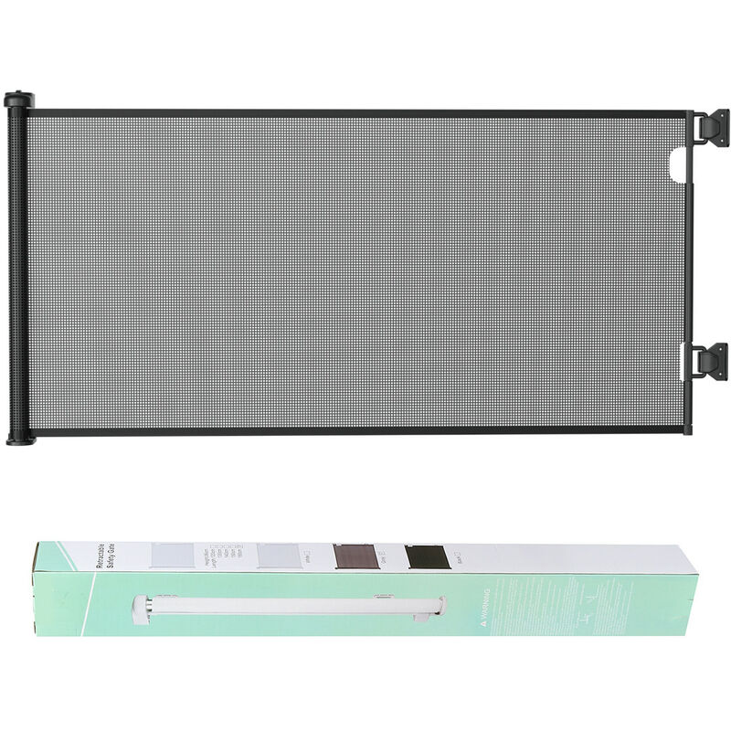 Drillpro - Barrière de sécurité enfant extensible Barrière d'escalier à fermeture facile H.84 x L.180 cm max. lbtn noir