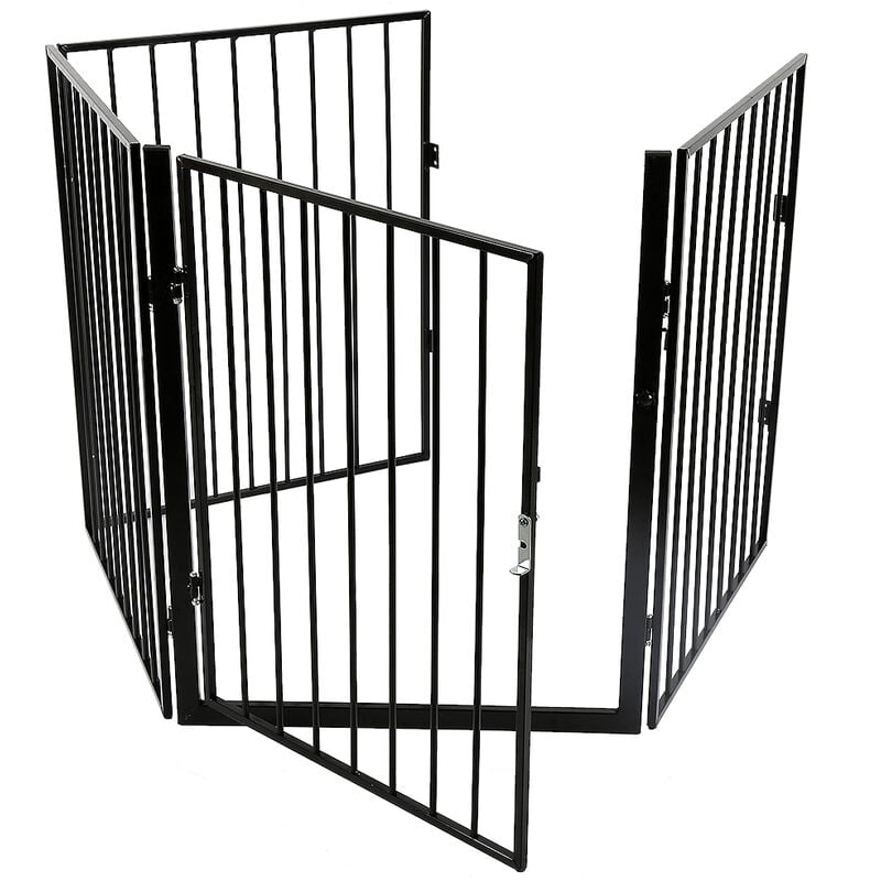 Barrière de sécurité Enfant bébé Animaux Pare-feu barrière d'escalier 4 Panneaux 75×240cm