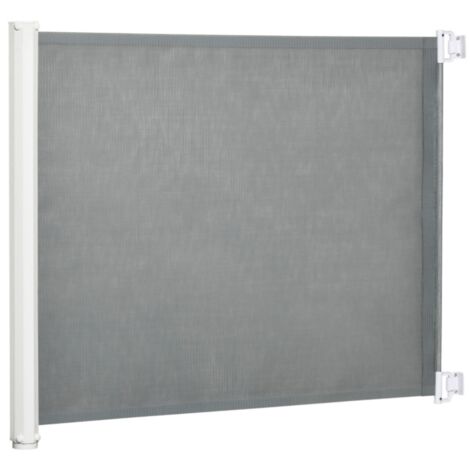Barrière de Sécurité Escalier 115x5.5x82.5cm en Métal et Plastique Gris - Protection Enfant et Animal pour Porte et Couloir