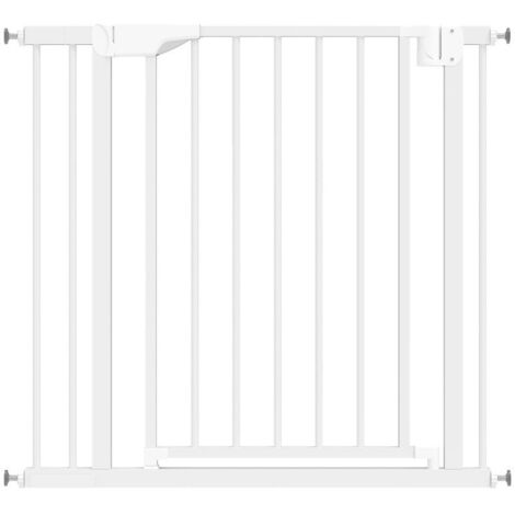 Barrière de Sécurité Escalier sans Perçage avec Fermeture Automatique, 76-89 x 76 cm, Blanc
