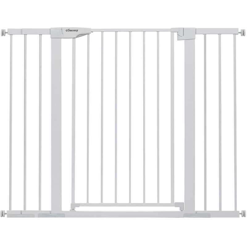 Drillpro - Barrière de sécurité extensible barrière d'escalier fermeture facile pour bébé chien H.91 cm L.75-124 cm blanc lbtn