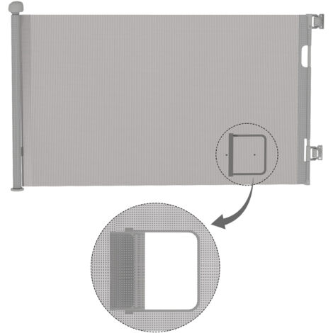 Barrière de sécurité extensible de 0 à 180 cm - Pour escalier de bébé - Pour l'intérieur et l'extérieur - Gris