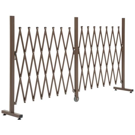 Barrière de Sécurité Extensible Portail 52-405x103.5 cm, Aluminium, , Jardin et Intérieur, Marron