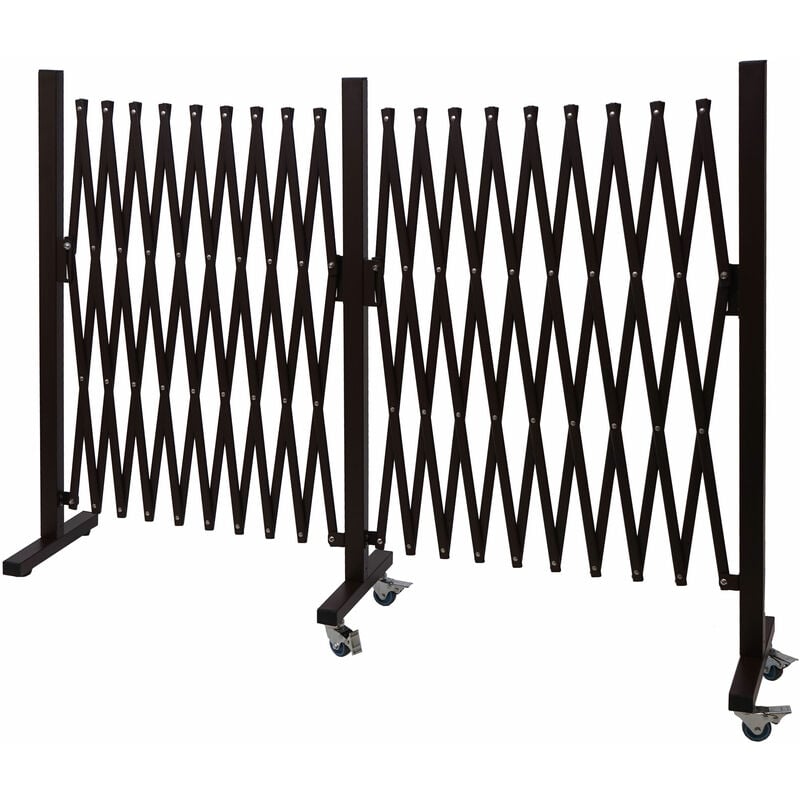Jamais utilisé] Barrière de sécurité HHG 978, barrière de séparation en ciseaux, marron, hauteur 109cm, largeur 60-530cm