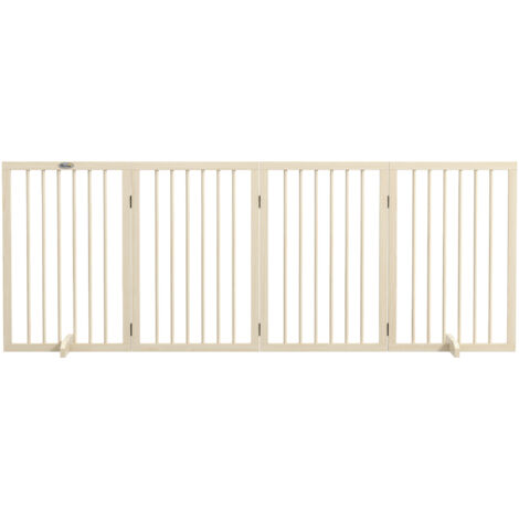 Barrière de sécurité pliable en bois massif pour animaux, avec pieds de support, 206 x 35,5 x 76 cm