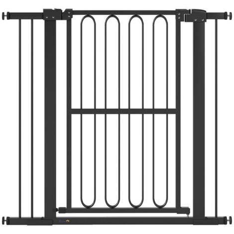 Barrière de sécurité pour chien, 76-104 cm, barrière sans perçage, barrière d'escalier