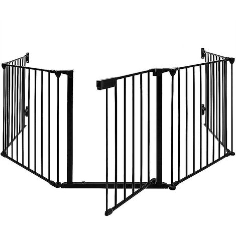 Barrière de sécurité pour enfants 5 pièces – Grille de protection cheminée 75 cm de hauteur – Installation murale rapide – ABS et acier Q195 – Jeobest