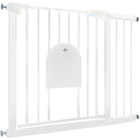 comprenant porte pour animaux, barrière d'escalier Barrière de sécurité N Stop sans perçage et grille métallique largeur 75-85 cm - noir NAIZY