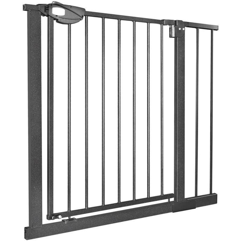 Naizy - Barrière de Sécurité pour enfants, barrière d'escalier avec sans perçage et grille métallique Noir 95 - 105 cm de large