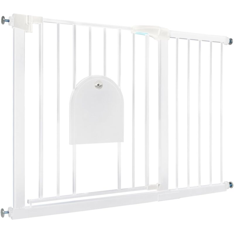Naizy - Barrière de sécurité pour enfants avec porte pour animaux, barrière d'escalier n Stop Barrière de sécurité sans perçage et grille métallique