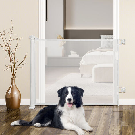 Barrière de sécurité - Pour escalier de bébé - Pour l'intérieur et l'extérieur - Extensible de 0 à 180 cm - Blanc