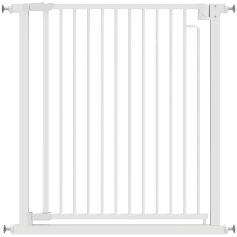Barrière de sécurité pour escalier sans perçage avec fermeture automatique pour enfants cuisine escalier 76-80 x 76 cm Blanc