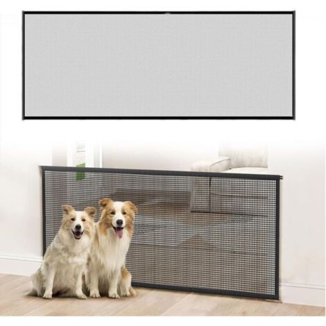 Barrière de sécurité rétractable 180 x 72 cm, extensible pour bébé, enroulable pour enfants et chiens de petite, moyenne et grande taille.