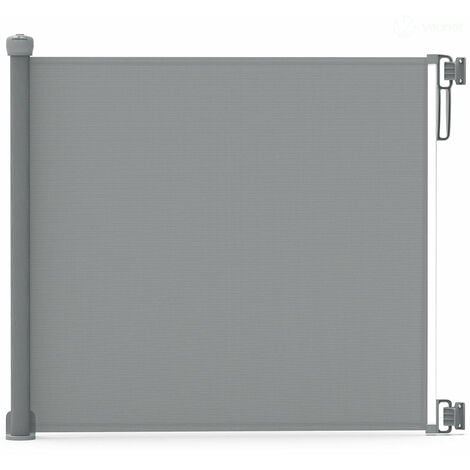 Barrière de sécurité rétractable à 180cm gris - Double verrouillage à une main - Pour bébé enfant et chien