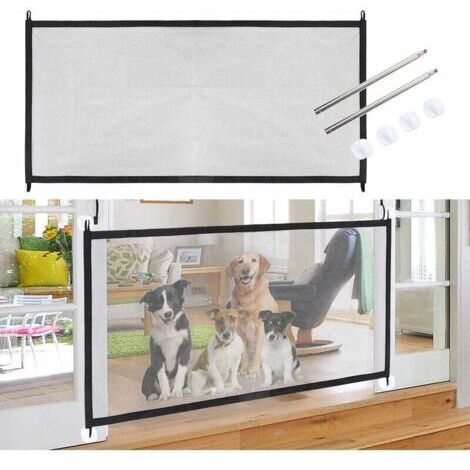 Barrière de sécurité rétractable en filet, idéale pour les chiens et les enfants, clôture pour animaux, pliable et portable, adaptée aux portes et aux escaliers - Adelala