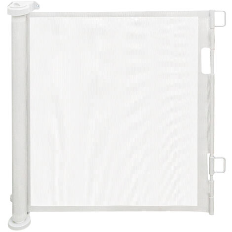 Barriere de Securite Retractable,Améliorer Barrière de Securité Escalier,Haloyo®,Barriere Retractable Enfant,Intérieur et Extérieur,86 x 180 cm,blanc
