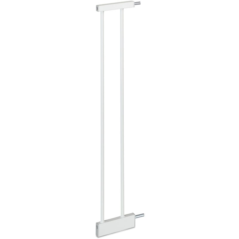 Extension pour barrière de sécurité, 14 cm, sans perçage, enfants et chiens, rallonge, acier, blanche - Relaxdays