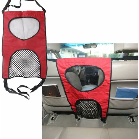 Barrière de voiture pour animal de compagnie de voyage pour chien - Barrière de sécurité pour siège arrière - Filet de protection (rouge)，Irisfr