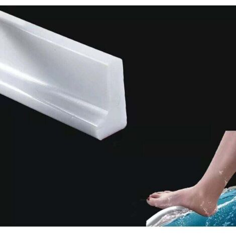Barrière d'Eau en Silicone 2m pour Seuil de Douche Étanchéité Forme en L 3cm de Haut