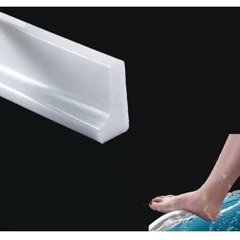 Barrière d'eau en silicone pour seuil de douche de 2 m/78 pouces, barrière d'eau pour sol de pièce humide, barrage d'eau de salle de bain, bande d'étanchéité(forme en L, 3 cm de haut)