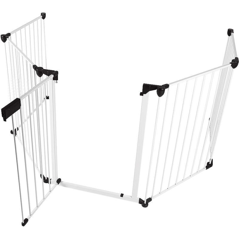 Haloyo - Barrière d'escalier 5 panneaux,séparation de pièce ® ,Barrière pour bébés,310 x 2.5 x 75cm,blanc