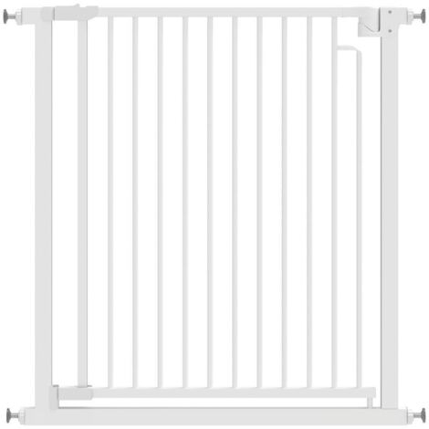 Barrière d'escalier sans perçage, à fermeture automatique, pour enfants, cuisine, escaliers, 76-80 x 76 cm, blanche
