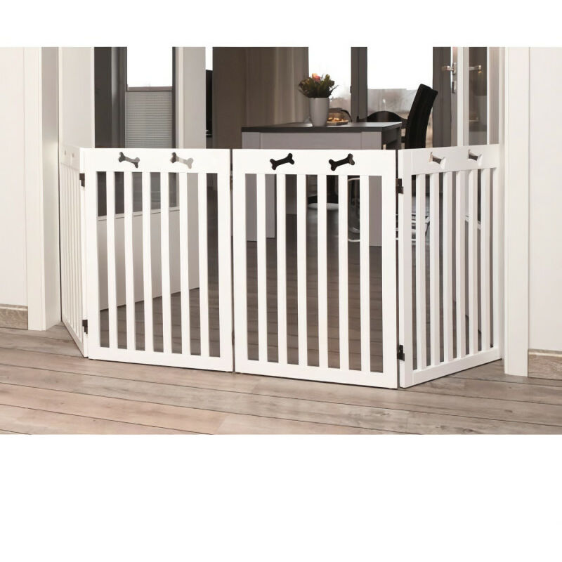 Barriere de sécurité - 4 pieces - 60-160x75 cm - Blanc - Pour chien - Trixie