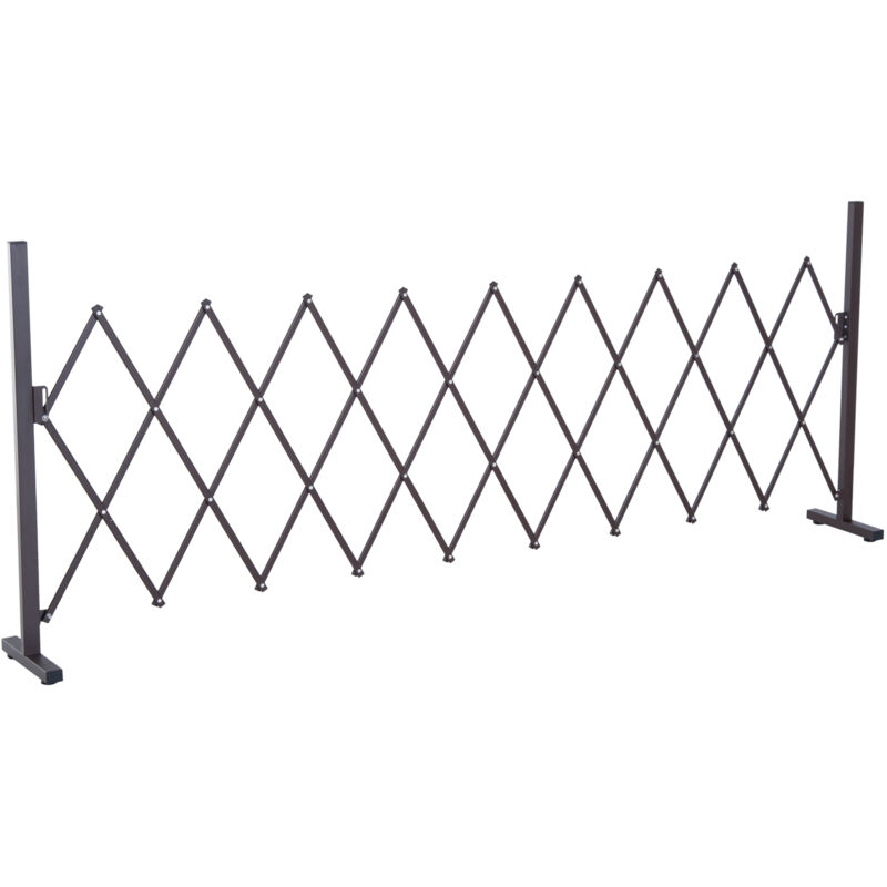 Barrière extensible rétractable barrière de sécurité 250L x 31l x 104H cm alu métal chocolat