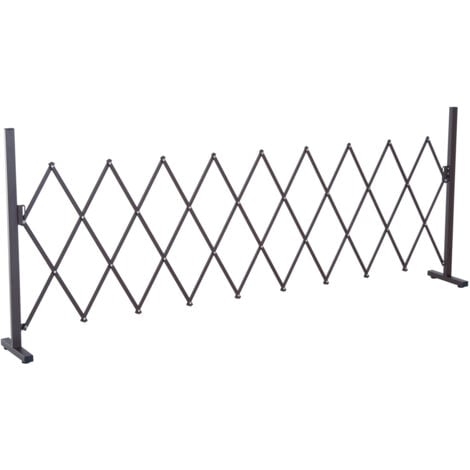 Barrière extensible rétractable barrière de sécurité 250L x 31l x 104H cm alu métal chocolat