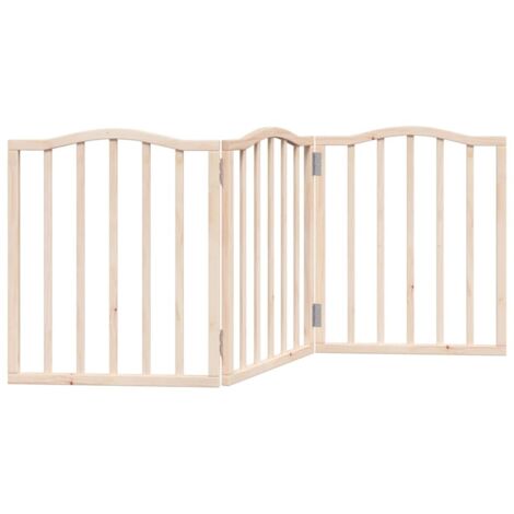 Barrière pour chien  Barrière de sécurité pliable 3 panneaux 150 cm bois de peuplier CFW22667
