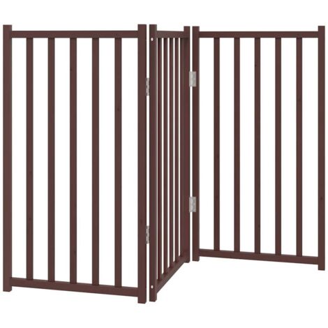 Barrière pour chien  Barrière de sécurité pliable 3 panneaux 150 cm bois sapin massif CFW80072