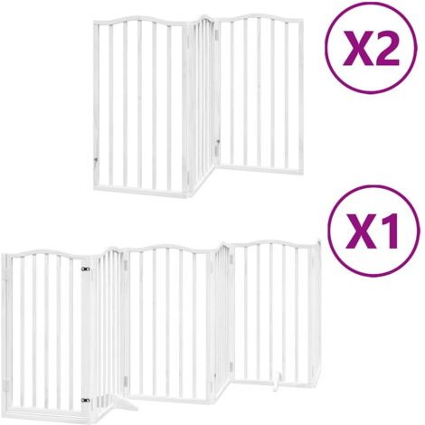 Barrière pour chien  Barrière de sécurité porte pliable 12 panneaux bois de peuplier CFW35789