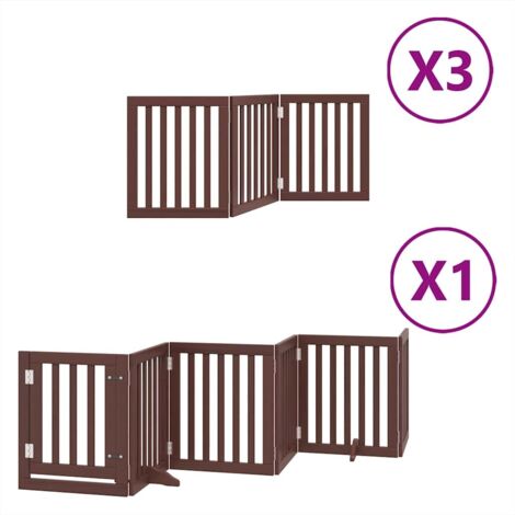 Barrière pour chien  Barrière de sécurité porte pliable 15 panneaux bois de peuplier CFW27229