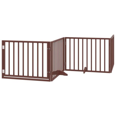 Barrière pour chien  Barrière de sécurités avec porte 4 panneaux bois de peuplier CFW70610