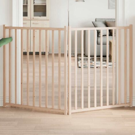 Barrière pour chien pliable 2 panneaux 160 cm bois sapin massif