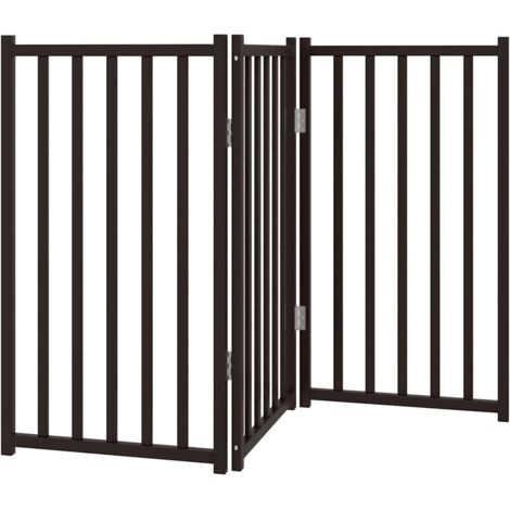 Barrière pour chien pliable 3 panneaux 150 cm bois sapin massif CFW32916