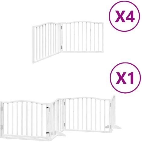 Barrière pour chien porte pliable 12 panneaux bois de peuplier CFW85242