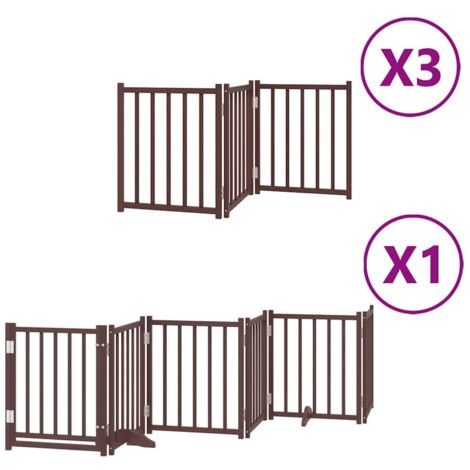 Barrière pour chien porte pliable 15 panneaux bois de peuplier CFW87719