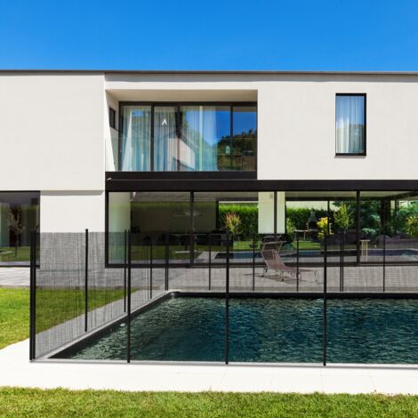Barrière Protection Piscine Maille Aluminium 90x125cm Noir CW93648