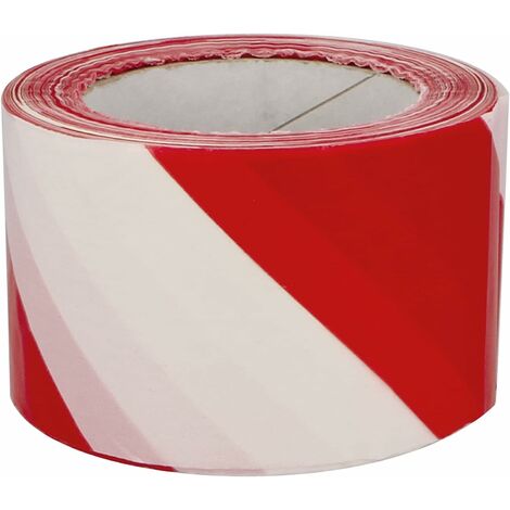 Barrière Ruban de Signalisation Non-adhésif, de Marquage et d'Avertissement, Rouge et Blanc (50mm x 46 m)