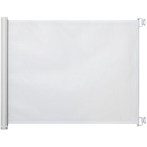 Barrière sécurité extensible escalier/porte, PVC blanc 115x5.5x82.5cm, cloison protection enfants & animaux
