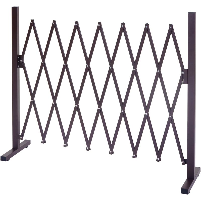 Barrière treillis à ciseaux grille de protection des animaux extensible marron aluminium hauteur 103 cm largeur 35-300 cm 040003378