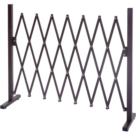 Barrière treillis à ciseaux grille de protection des animaux extensible marron aluminium hauteur 103cm, largeur 31-261cm 040003377