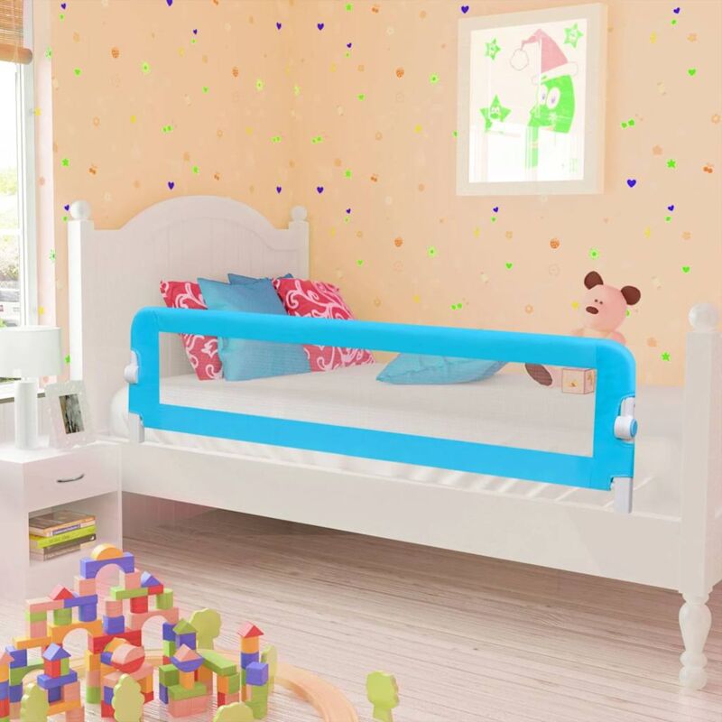 Barrière de lit pour enfants 150x42 cm Bleu vidaXL